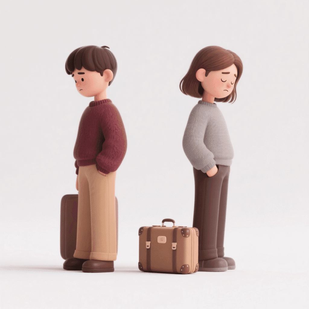 Denken aan uit elkaar gaan